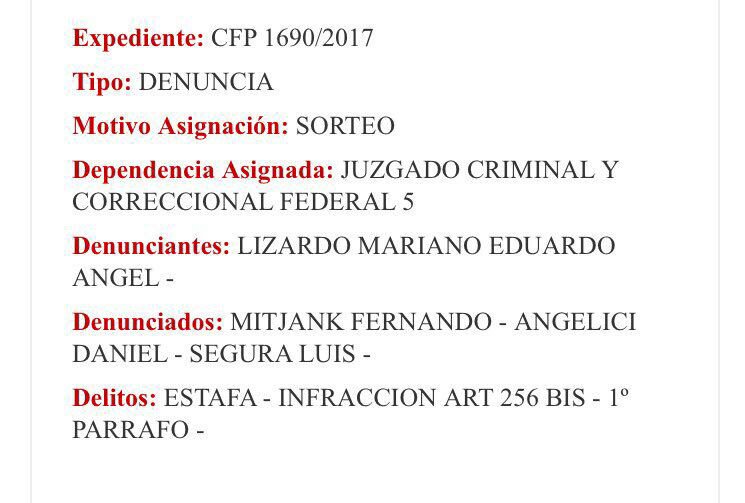 Bomba! Denunciaron a Daniel Angelici, Luis Segura y Fernando Mitjans por estafa, cohecho y tráfico de influencias.