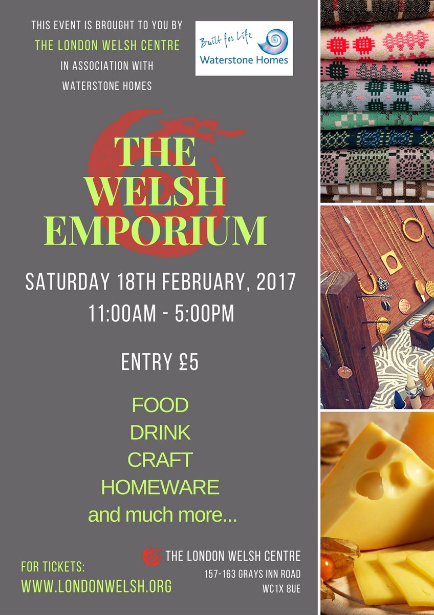 walesweeklondon's tweet image. EVENT: Come along to The Welsh Emporium @LondonWelshCCLL Sat 18th Feb for a feast of Wales' finest #food #drink #craft #greattastewinners