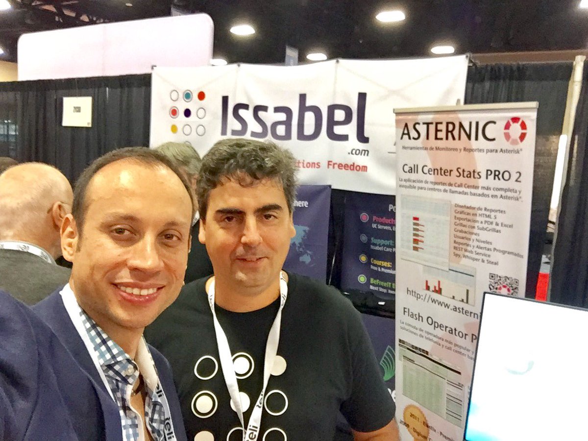 PortaText's tweet photo. @PortaText wishes great success to @asternic on his new open source project @IssabelIP. Was nice catching up with you Nicolas! @ITEXPO https://t.co/HKrOltx66Z