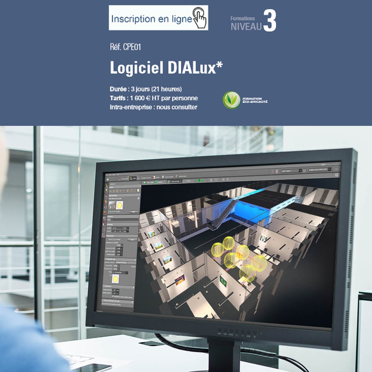 ifep_'s tweet photo. Formation #IFEP : Logiciel DIALux - 21 au 23 Mars https://t.co/gd83mxWHPK