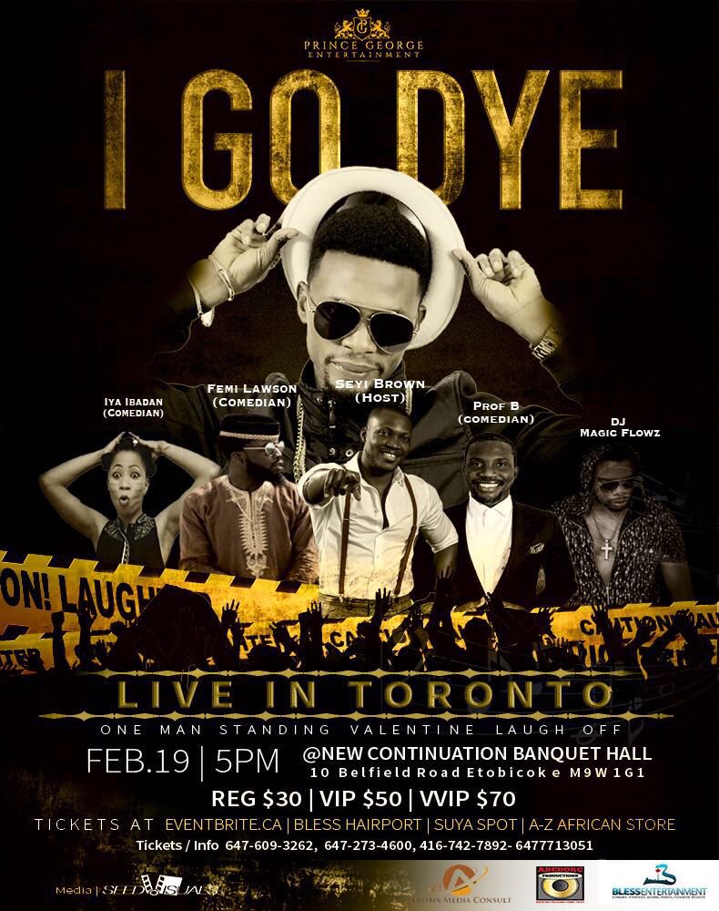 whenintoronto's tweet photo. Don't miss the hilarious comedy sensation I GO DYE live in Toronto February 19th! https://t.co/V5vXEOz9Uj
