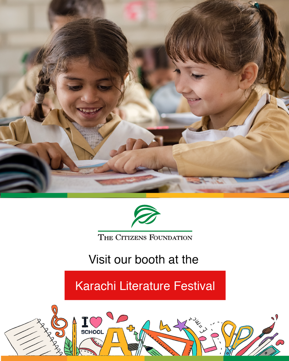 TCFPak's tweet photo. Visit us at #KhiLF and make your contributions towards sponsoring a classroom. Let's educate our children!  https://t.co/TkaaVz84ns https://t.co/bveS0QWkOj
