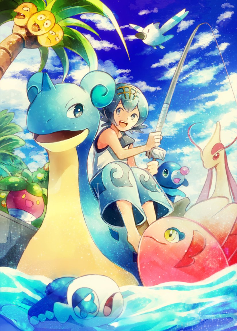 Pokémon Art! on X: Fishing fun with Lana and friends. 🎣 (By Okii.) # Pokemon #PokemonArt  / X