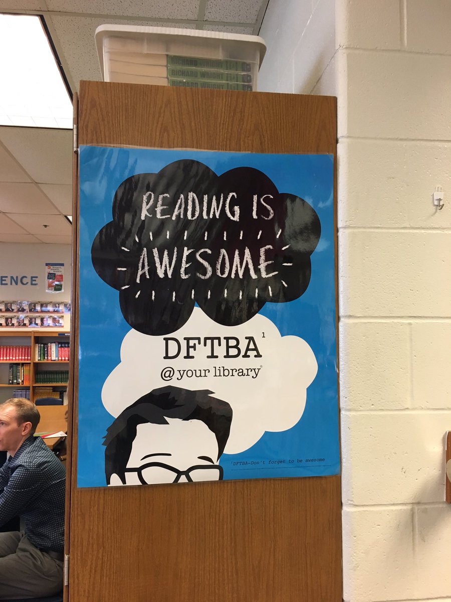 BayleePulliam's tweet photo. Reminder: reading is awesome and #DFTBA. @JCPSKY @johngreen #focuslou https://t.co/41joS2mkdQ