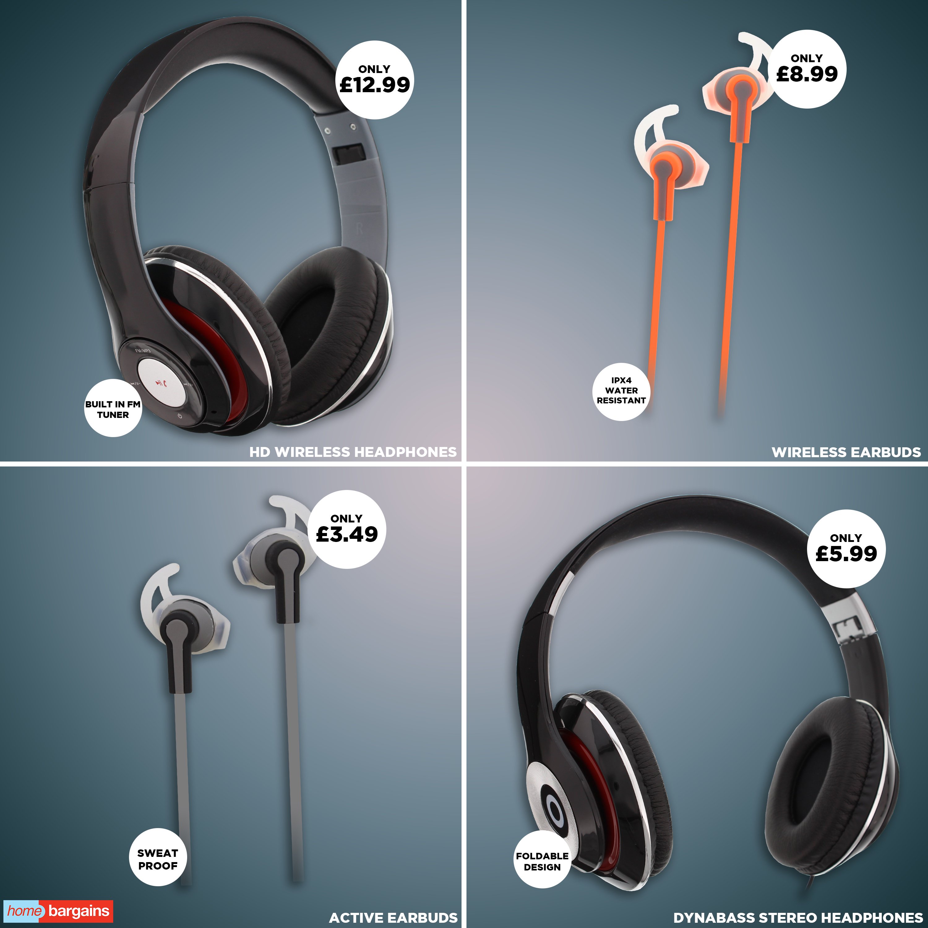 Home bargains headphones online