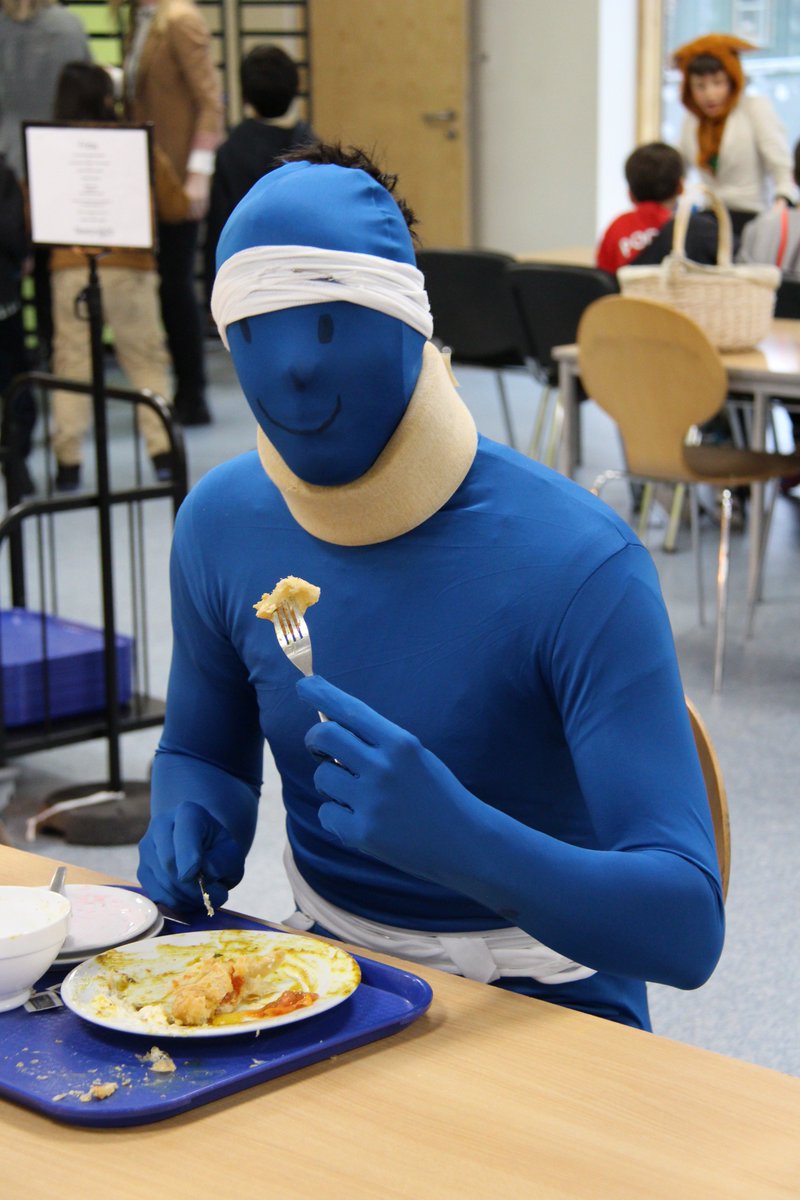 NewtonPrepSch's tweet photo. Even Mr Bump has to eat... #BookWeek #DressLikeABookCharacter #StaffDressUp https://t.co/sGjuIl58L9