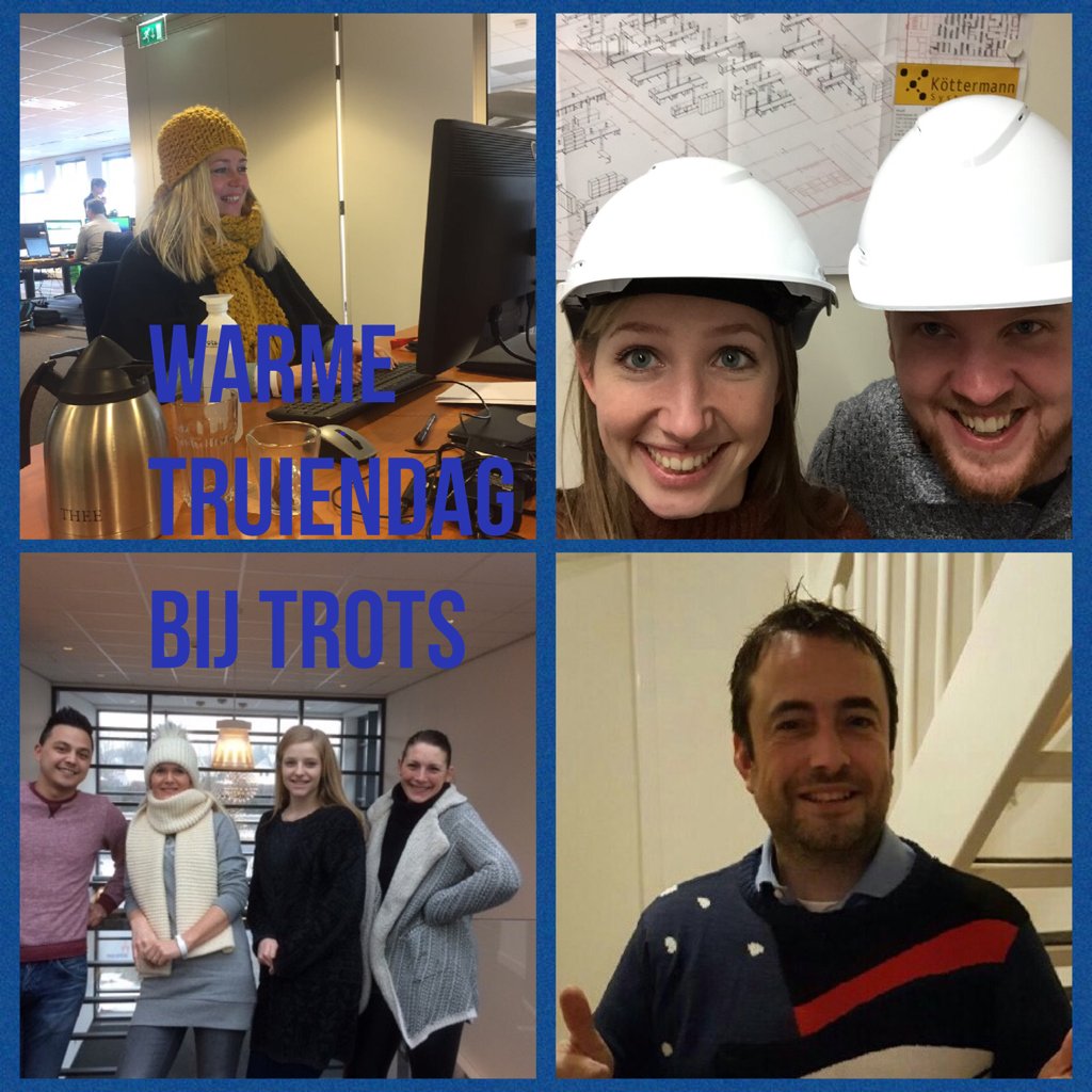 Warme truiendag bij TROTS, zowel op kantoor als bij opdrachtgevers..#warmetruiendag