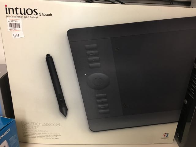 UTVolTech's tweet image. Wacom Intuos tablet HALF OFF the already low clearance price. Take it home for $100! Today only.
