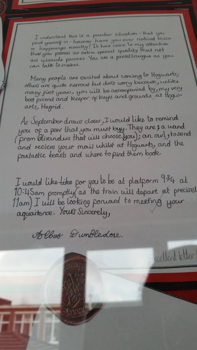 MrsCshp's tweet photo. #year6 demonstrating formal letter writing, using #HarryPotter as #literacy stimulus @SHPrimaryTipton @MissD_SHP @MrsMiriamBrown @OmehraM https://t.co/UqxwRbwJfa