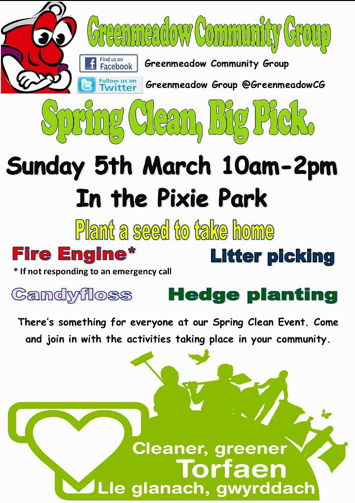 Greenmeadow Group (@greenmeadowcg) on Twitter photo Come along to our #torfaenspringclean #greenergreenmeadow <a href="/torfaencouncil/">Torfaen Council 🏴🇺🇦</a> <a href="/Keep_Wales_Tidy/">Keep Wales Tidy</a> <a href="/CllrMandyOwen/">Mandy Owen</a> <a href="/BronAfon/">Bron Afon - Community Housing Association</a> please retweet Come along to our #torfaenspringclean #greenergreenmeadow <a href="/torfaencouncil/">Torfaen Council 🏴🇺🇦</a> <a href="/Keep_Wales_Tidy/">Keep Wales Tidy</a> <a href="/CllrMandyOwen/">Mandy Owen</a> <a href="/BronAfon/">Bron Afon - Community Housing Association</a> please retweet