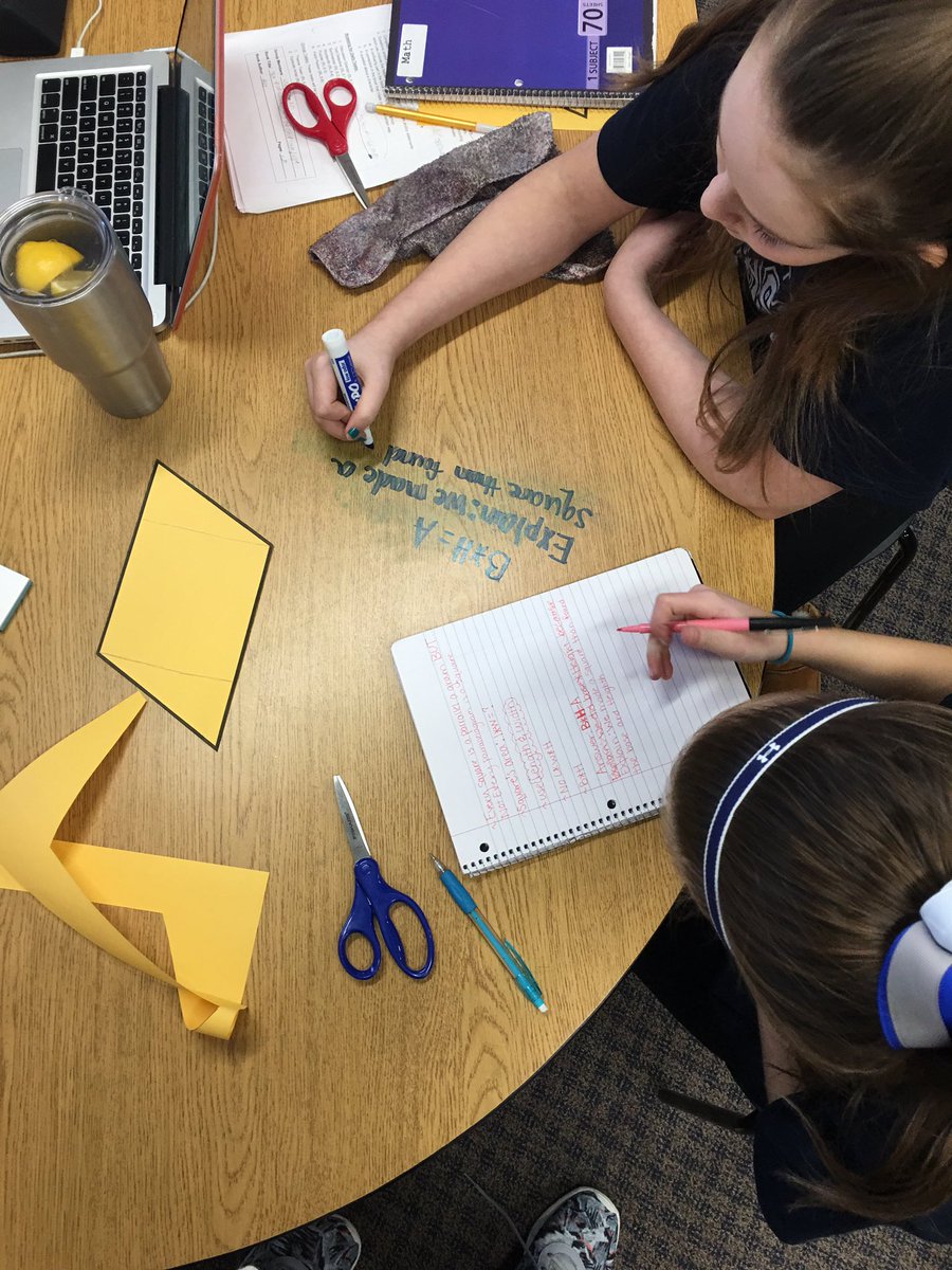 MrsHaeffner's tweet photo. Students figuring out the area formula of a parallelogram without using a rule. #growthmindset #stuckpoints https://t.co/nS4sFEKEkL