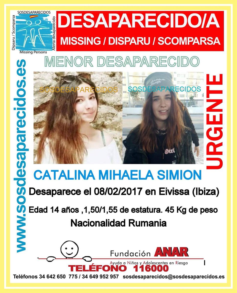 #Urgente Catalina es una #menor que ha #desaparecido en #Ibiza #Eivissa ¿La has visto? Llámanos 📞062 📞112 Tu RT puede ayudarle