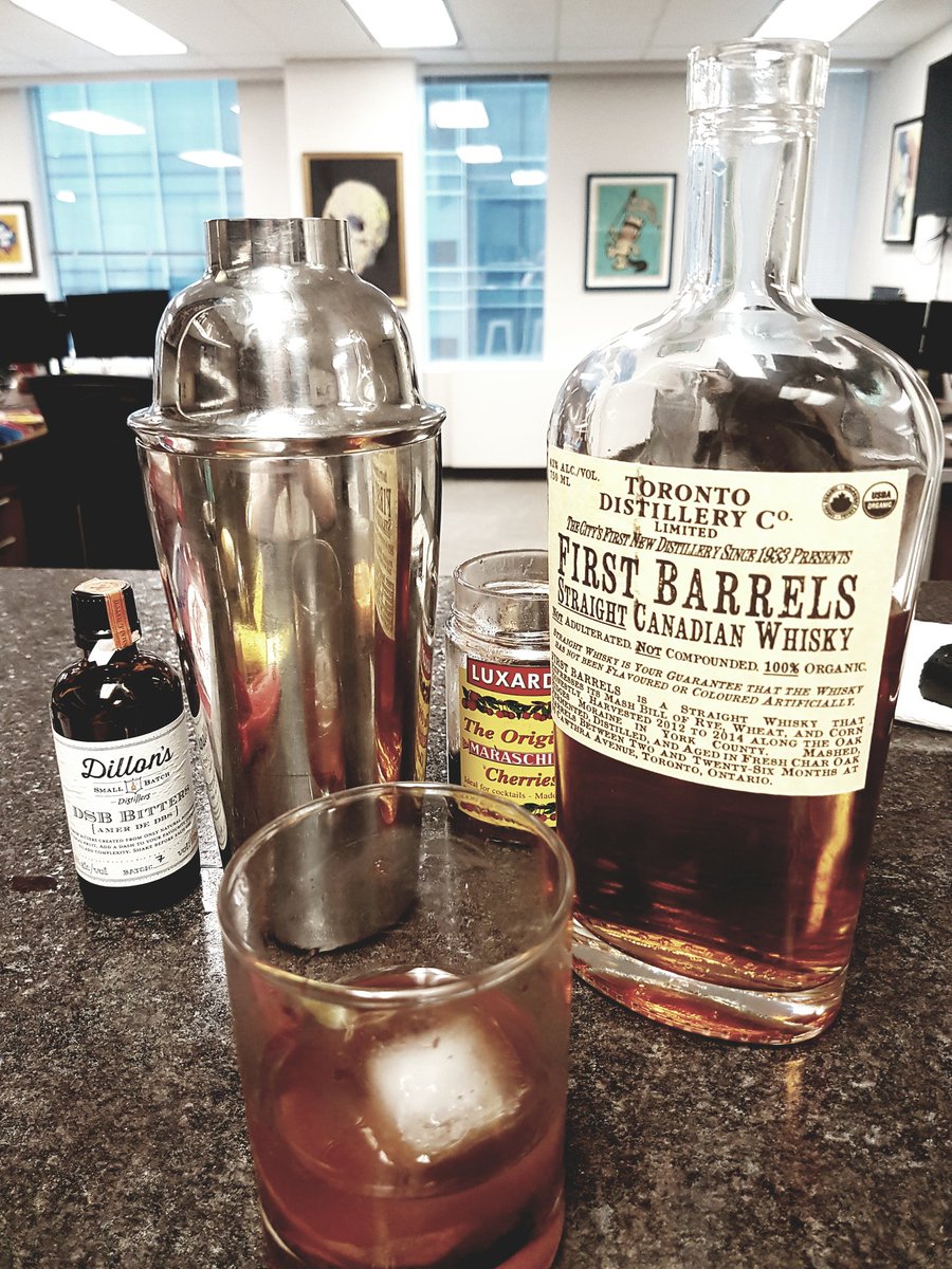 #snow falls, #whiskey calls. <a href="/TO_DistilleryCo/">Toronto DistilleryCo</a> #FirstBarrels #officelife  #the6ix