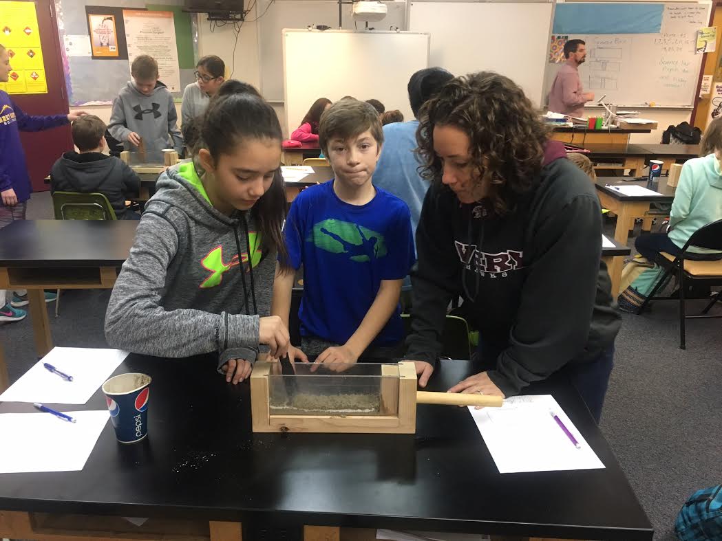 amshawks's tweet photo. Fault lab in 6th grade science. https://t.co/hYMFOKk1w3