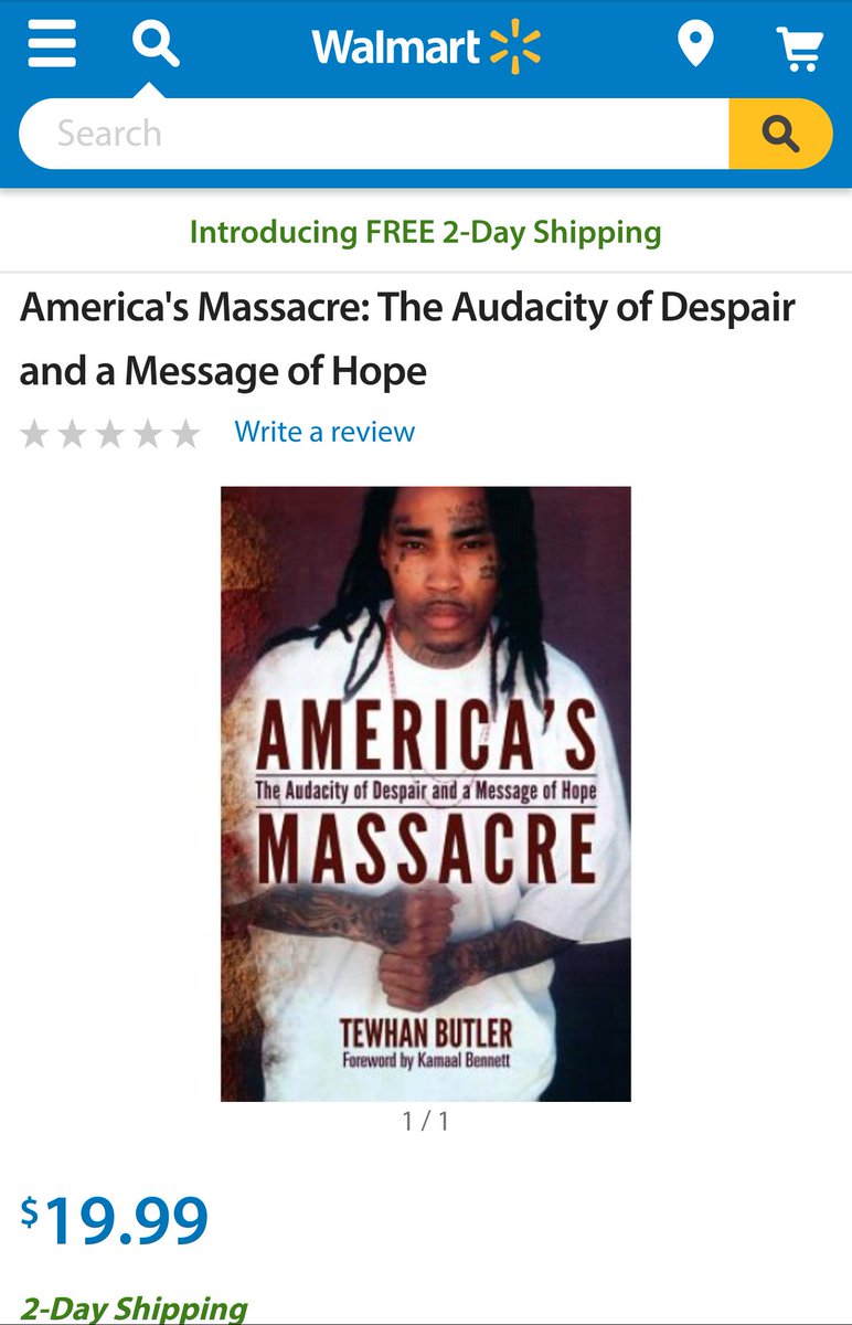 lockdownlive's tweet photo. Tewhan Butler's #memoir America's Massacre is now #OnSale at @Walmart #books #fridayreads Also available at @BNBuzz &amp; @amazon https://t.co/NBkhiZTzw8