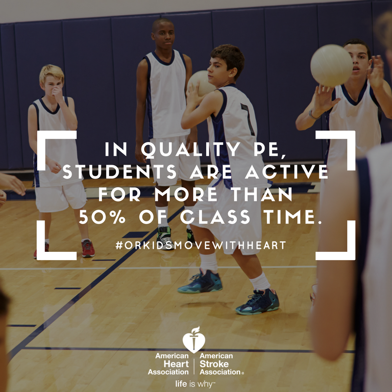 AHAOregon's tweet photo. Physical education teaches kids how to be physically active for a lifetime! Learn more at https://t.co/xGhEQ5Cbha #ORKidsMoveWithHeart https://t.co/sxGZw2bOzo