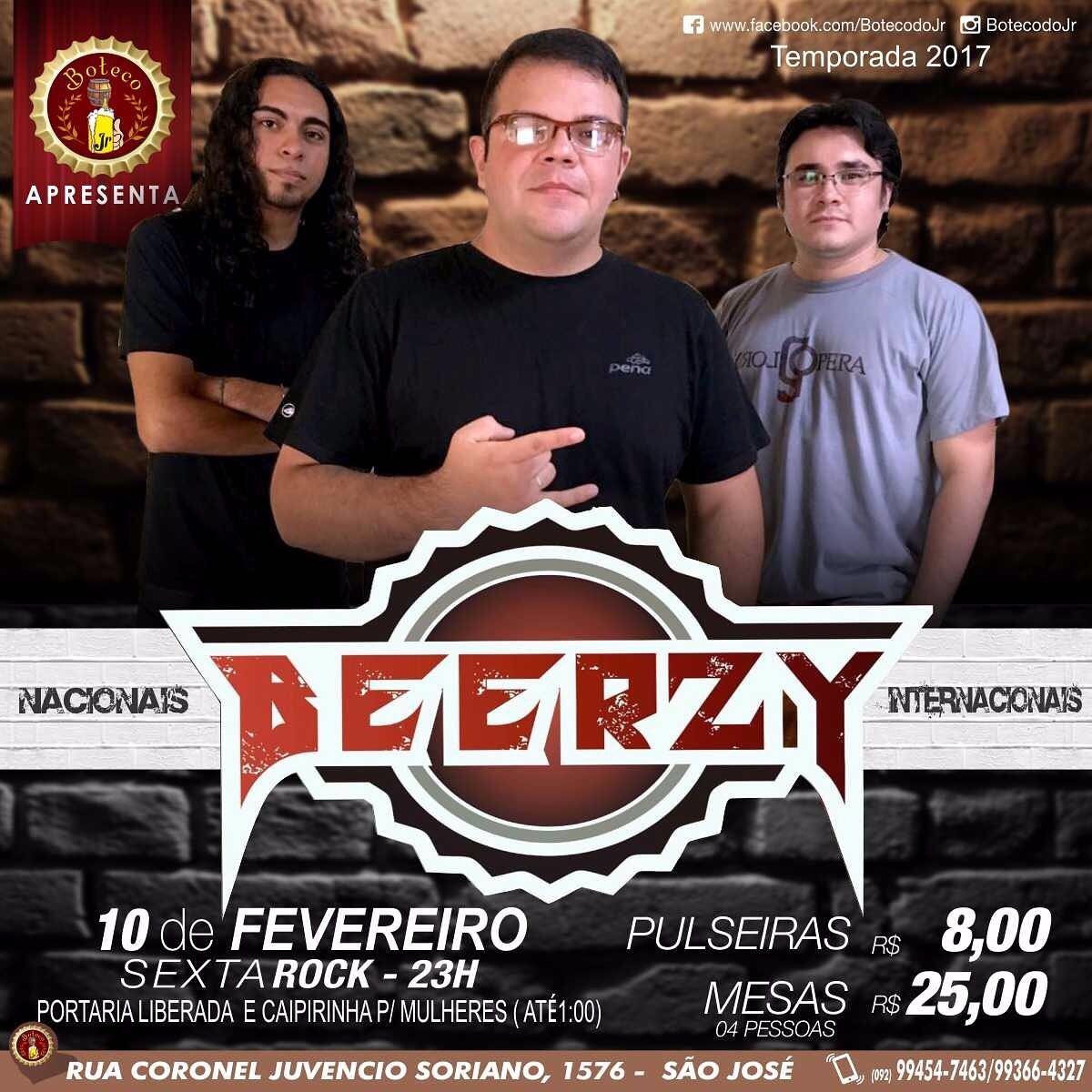 pauloleandrobra's tweet photo. Hoje as 23hrs tem Banda Beerzy estreando no palco do #BotecoDoJúnior 💥🎸
Bruno Gadelha no vocal. 😉
#SextaRock #BotecoDoJr
#NãoPerca #EuVou https://t.co/rBNRqoclPH