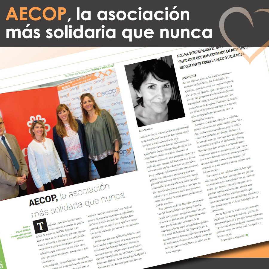 AECOP, la asociación más solidaria que nunca. Importante labor de AECOP Solidia  #AECOPMagazine. ¡Sigamos creciendo! issuu.com/aecop_magazine…