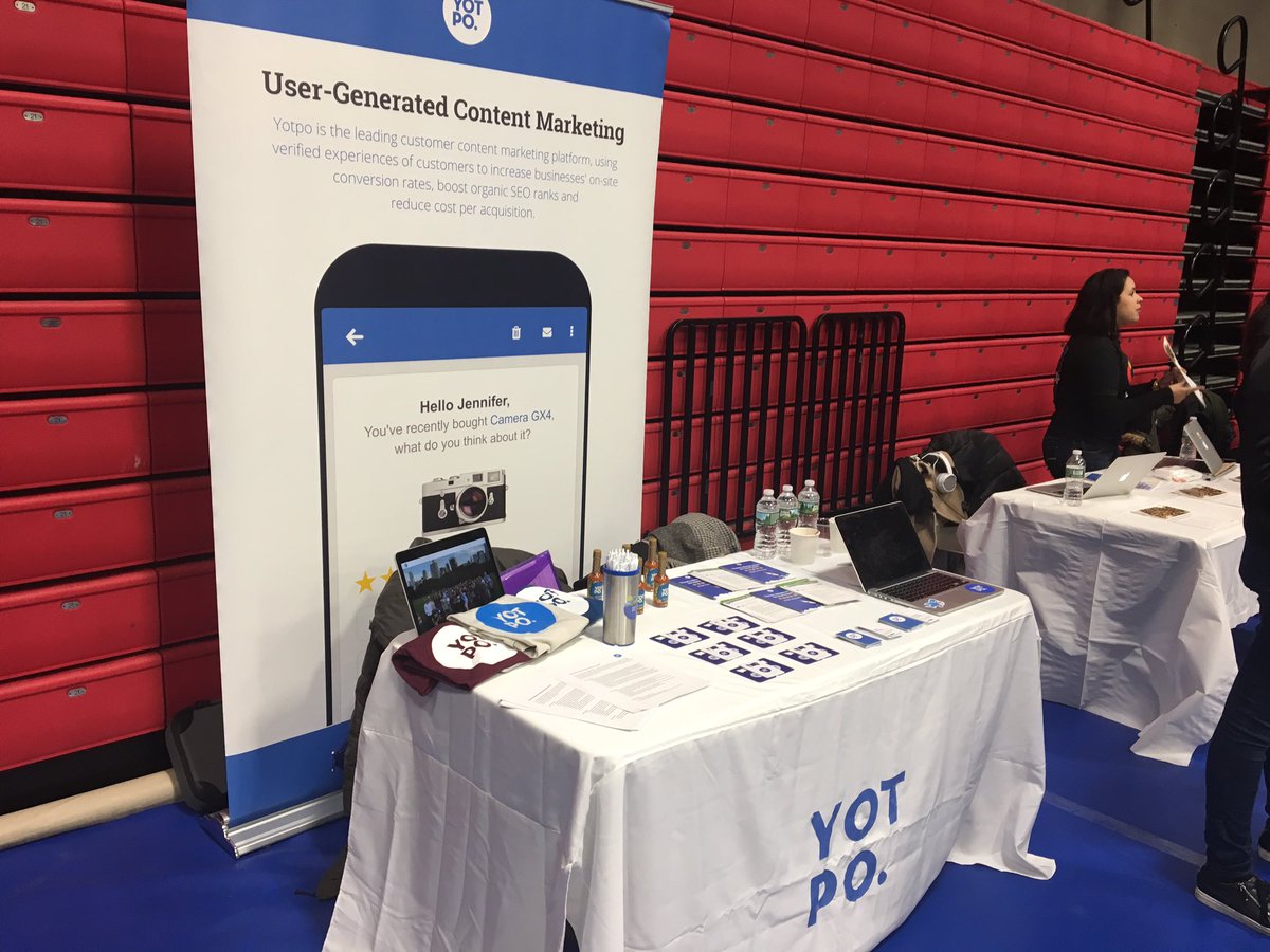 esslovon's tweet photo. Come chat with @Yotpo at the @BaruchCollege career fair!! We can't wait to meet you. #sales #startup #campusrecruiting #theFebruaryFifteen https://t.co/epF7hexvUL