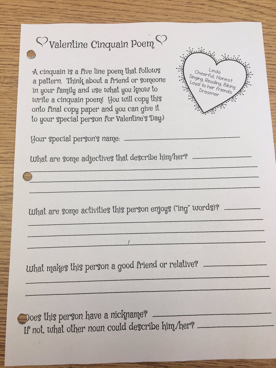 cerra_UNE's tweet photo. Today in Reading, we continued working on our poetry, this time tying some Valentine's twists #edu382 https://t.co/WaqGg867BD