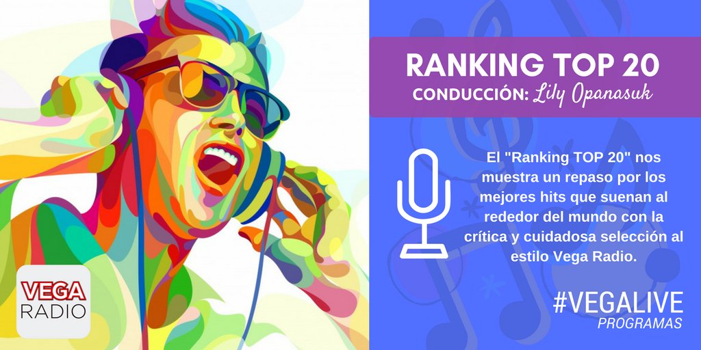 djmosquitoOK's tweet photo. ¡Los #LUNES a las 19hs se actualiza el #RankTOP20 de #VEGAPOP! ¡Enterate con @liliopanasuk cómo quedaron los puestos! 🎧😍 https://t.co/BO4zpllRcM