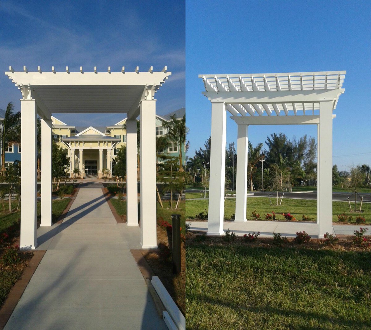 FinylSales's tweet photo. Custom Trellis Fabricated &amp; Installed by @FinylSales using @AZEKBP for @LecesseConstruction at Gulf Coast Village in Cape Coral, FL #PVC https://t.co/w1bMETuRiz