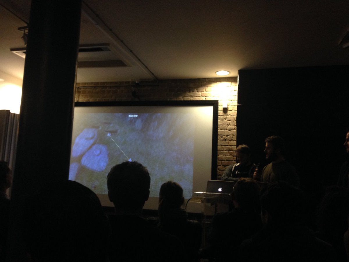 CharlotteBRF's tweet photo. Yes! Theresa Mayhem game being demo'd @makersacademy ..maybe we should add a game to #hackbrexit @laurapatersonuk https://t.co/ijootsaylG