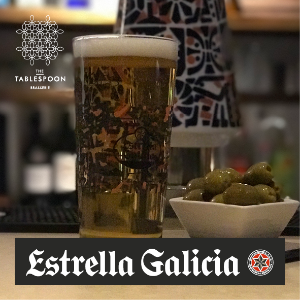 TheTablespoon's tweet photo. New tonight - Estrella premium Spanish beer at our bar. Pop in....it really tastes as good as it looks #beer #EstrellaGalicia #sunningdale https://t.co/lBwNJMUp5m