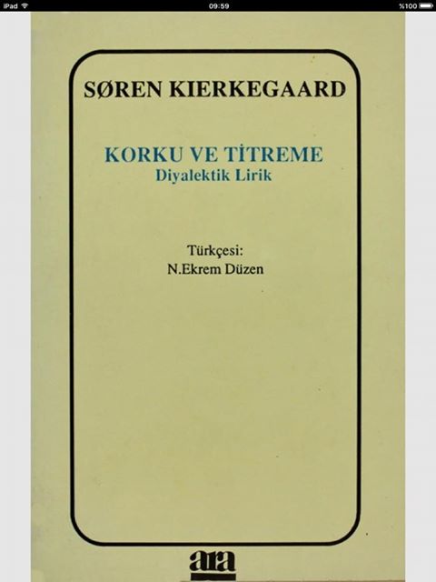 Kierkegaard'ın Korku ve Titreme'sini bu ay okuyoruz