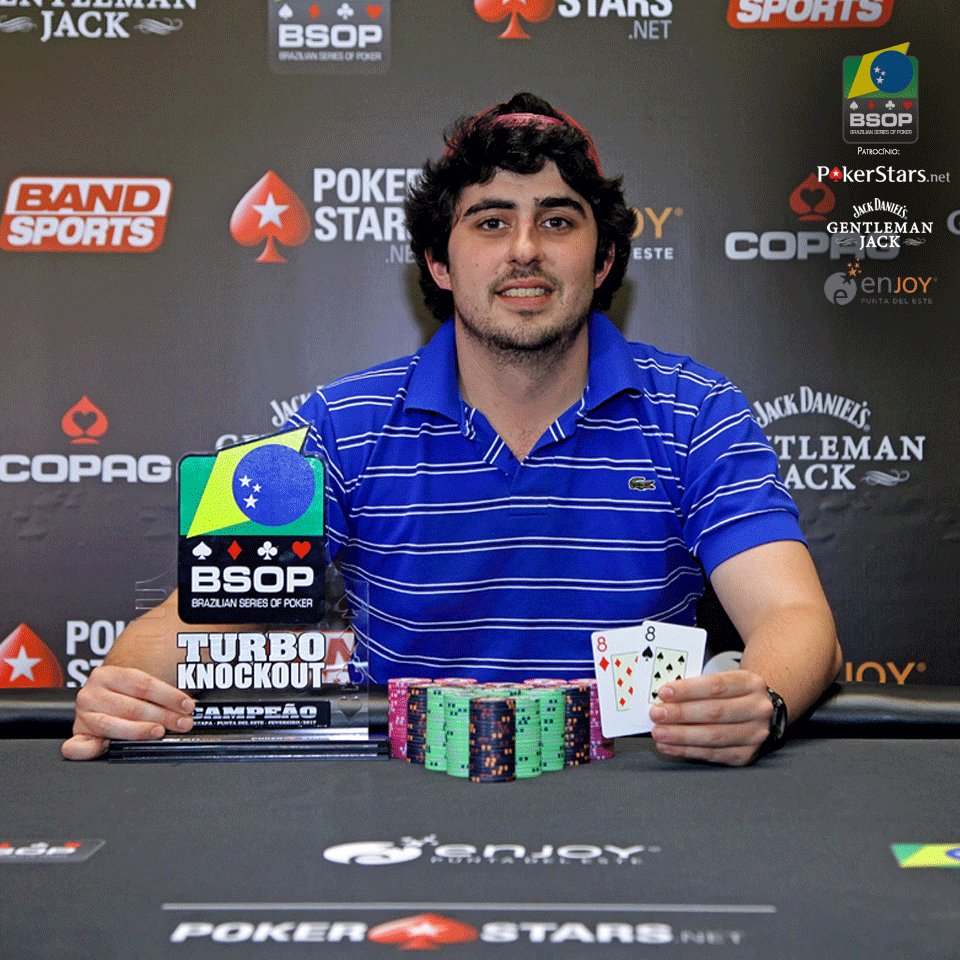 BSOPoficial's tweet photo. Imanol Aramburu Cordero ficou com o título do evento #16 - NLH Turbo $300 Knockouts. Parabéns, campeão! #BSOPPunta #poker https://t.co/NsMRuhX8P2