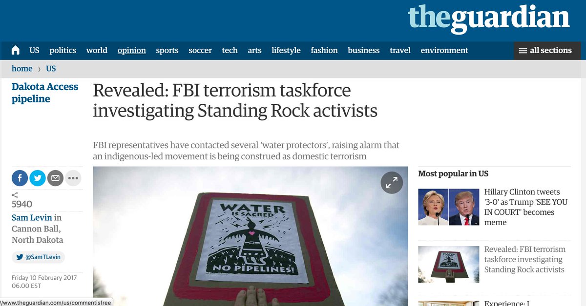 trumpintelpro's tweet photo. History repeating. 1960s COINTELPRO was used to destroy the Indian mvmt. #TRUMPINTELPRO doing the same to #StandingRock activists. #NoDAPL https://t.co/BXSvAo9JCs