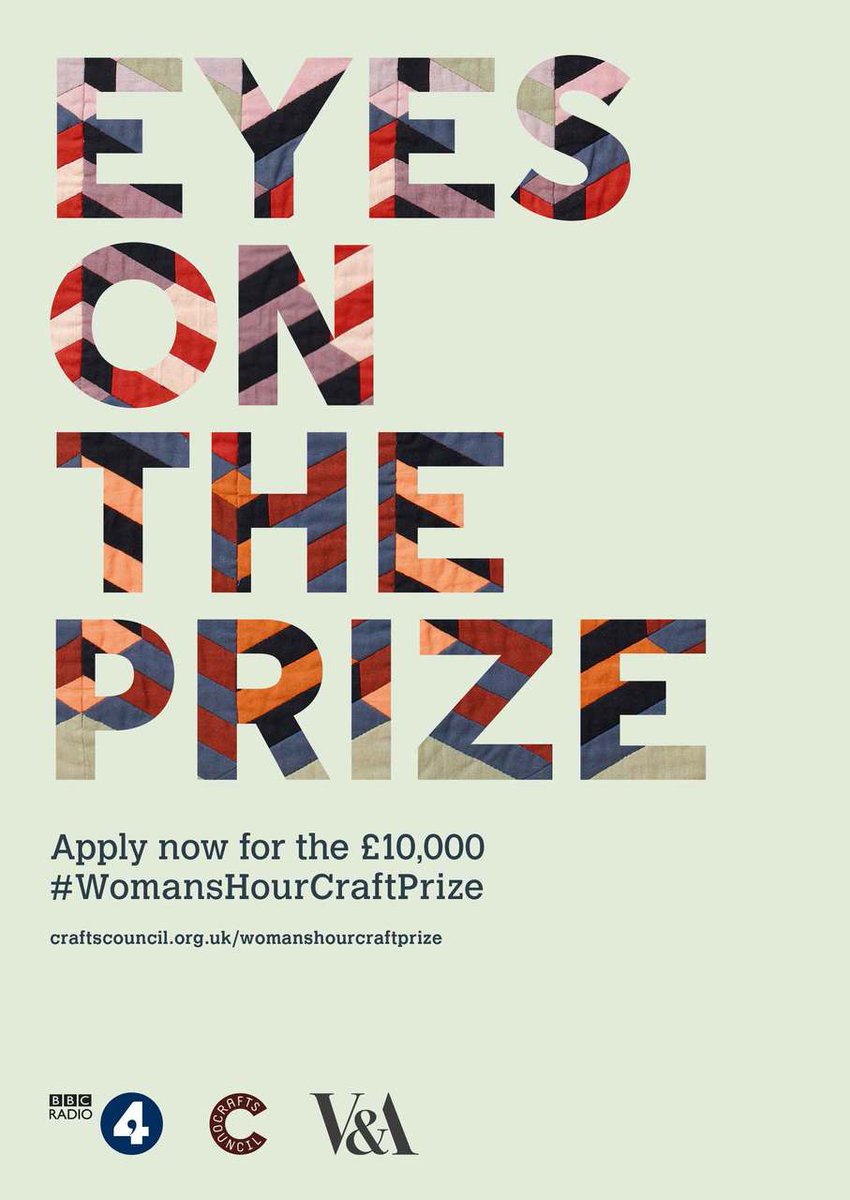 Amazing opportunity for #makers with <a href="/BBCWomansHour/">BBC Woman's Hour</a> <a href="/CraftsCouncilUK/">Crafts Council UK</a> <a href="/V_and_A/">V&A</a>:  Apply for Woman's Hour Craft Prize: bit.ly/2e9BxTO