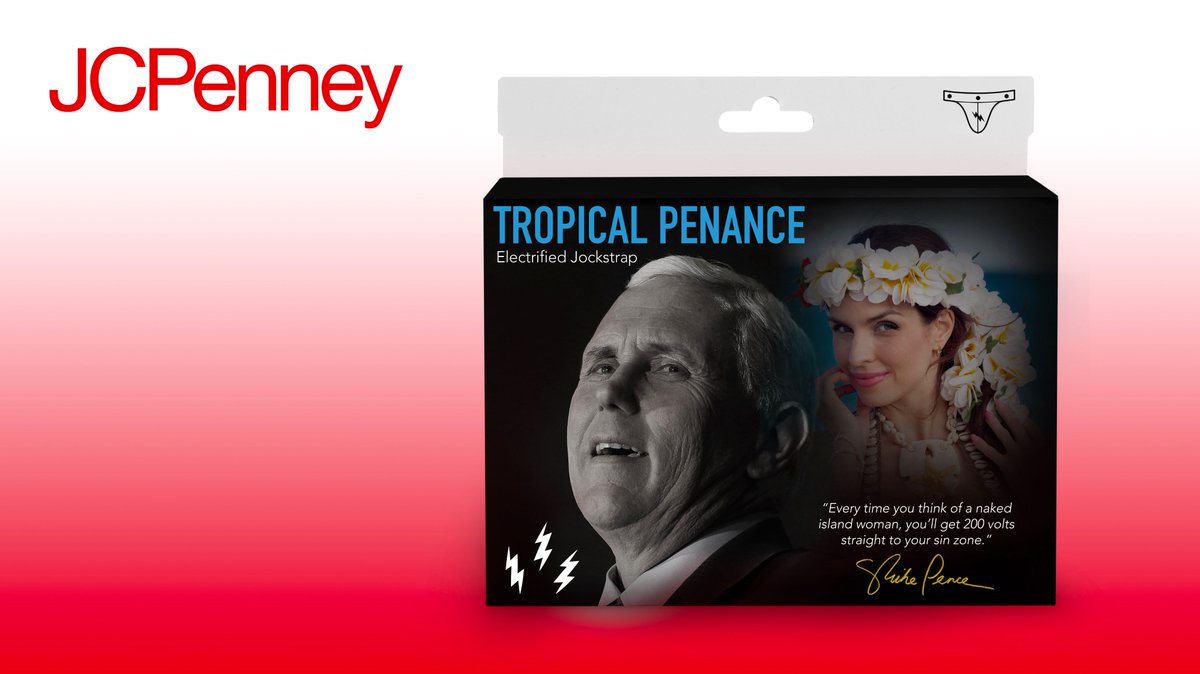 ClickHole's tweet photo. J.C. Penney Will Stop Selling VP Pence’s Line Of Jockstraps That Shock You When You Think About A Naked Island Woman https://t.co/d6LvNWxZKJ https://t.co/U4ZQFtTPzI