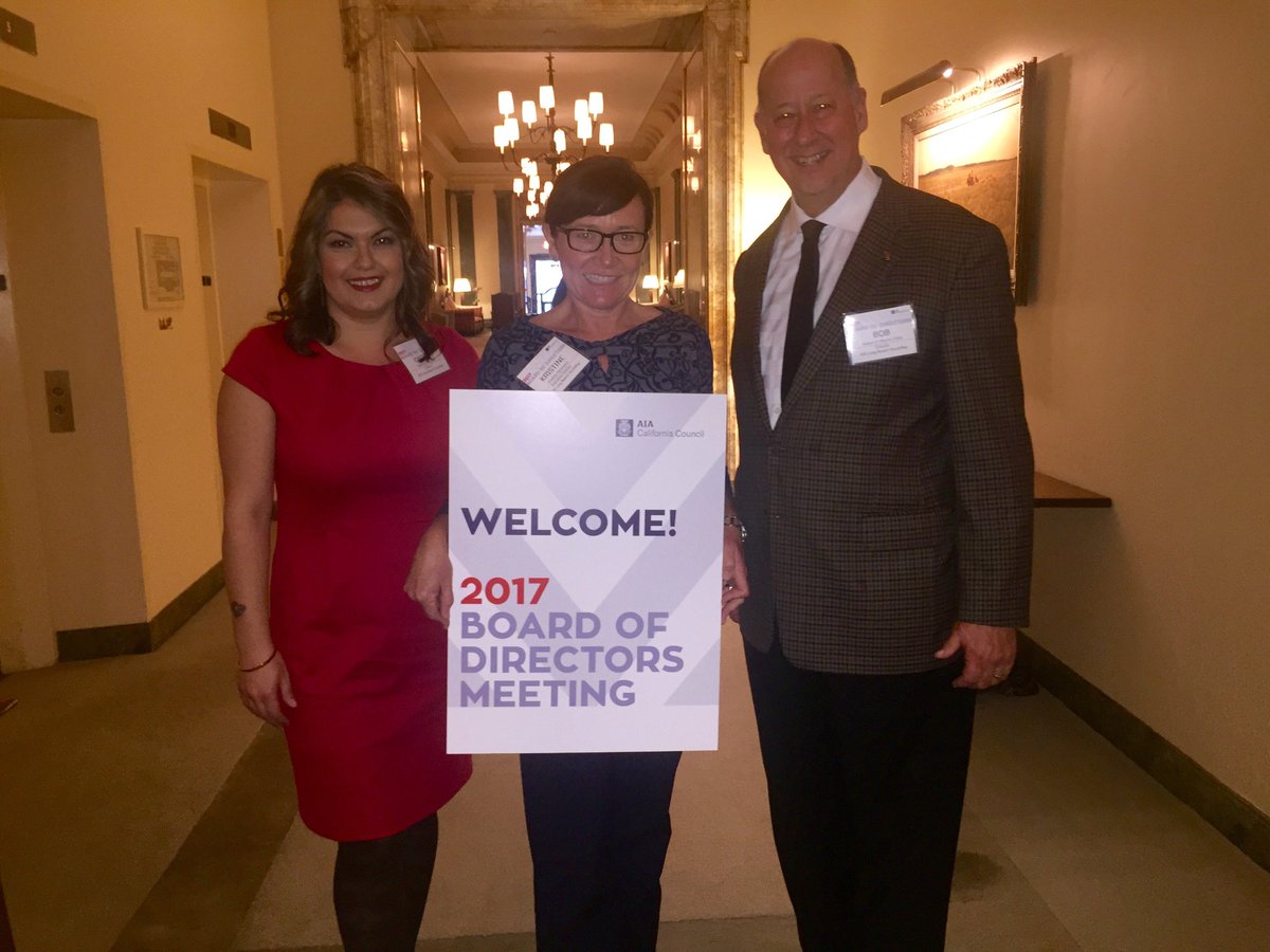 AIALBSB's tweet photo. Our Exec Dir, Kristine Hammond, with our AIACC reps Carina Mills, AIA, and Bob Murrin,  FAIA, #AIACCBoard1 https://t.co/AnPWgolzgB