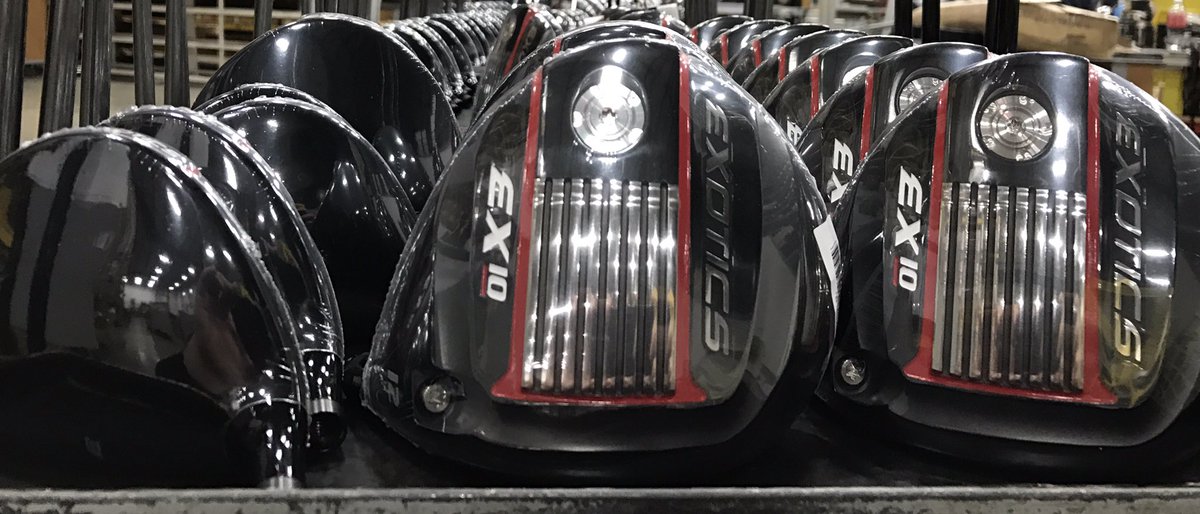 TourEdgeGolf's tweet photo. #FactoryFriday Exotics EX10 drivers getting ready to be built and shipped to stores! #AMaterialAdvantage https://t.co/lmgn7GQPra
