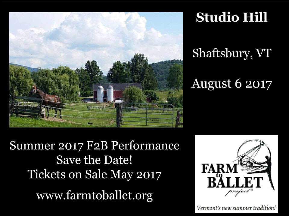 farmtoballet's tweet photo. Hey Bennington County! We are headed down your way this August to perform at Studio Hill - a 4th generation family farm! https://t.co/roDTAguRuU