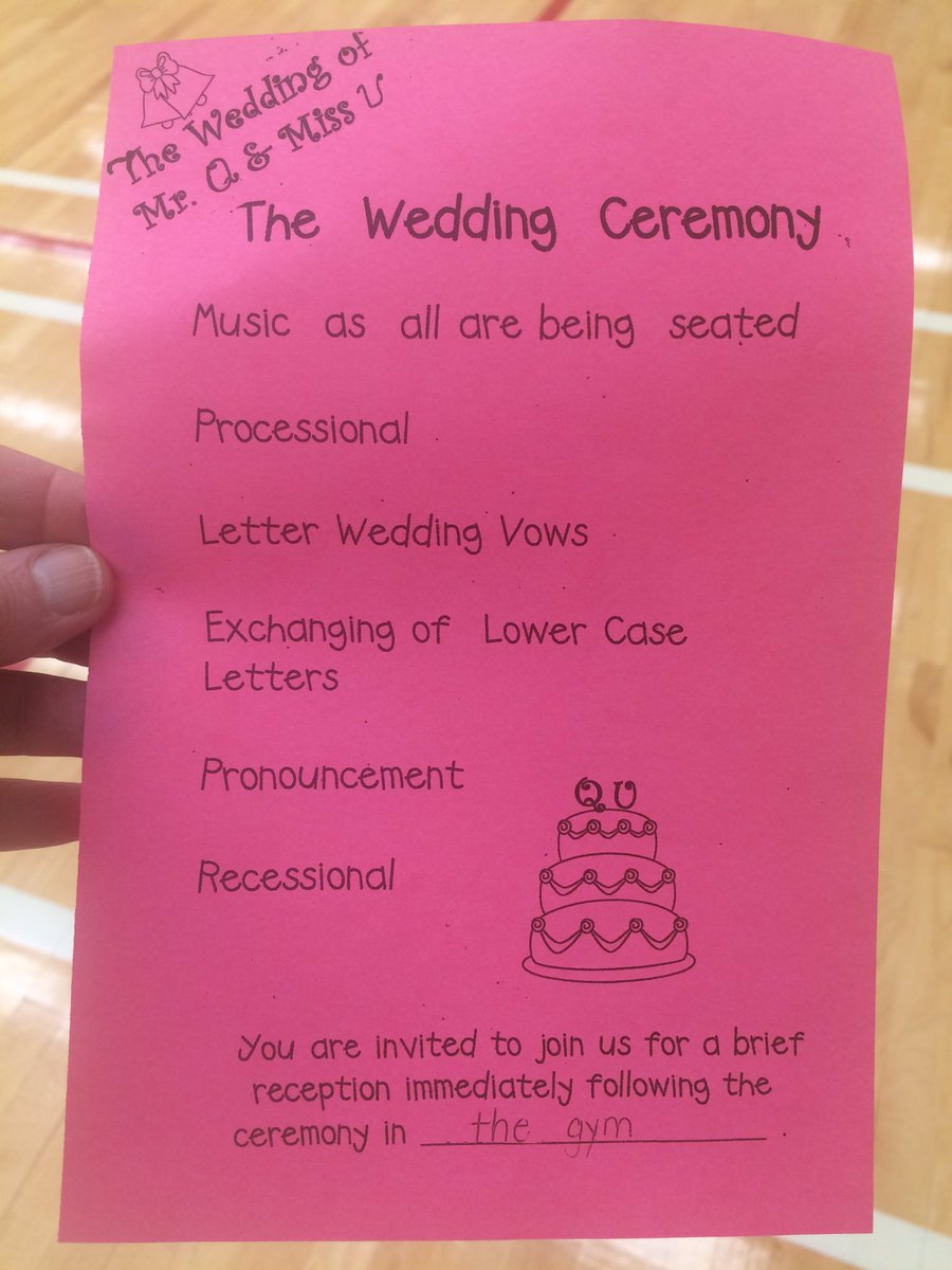 JDEschool's tweet photo. The grade ones had a big day at school… Miss Q and Mr. U got married. The reception followed with cake https://t.co/6Gxad9bTpZ