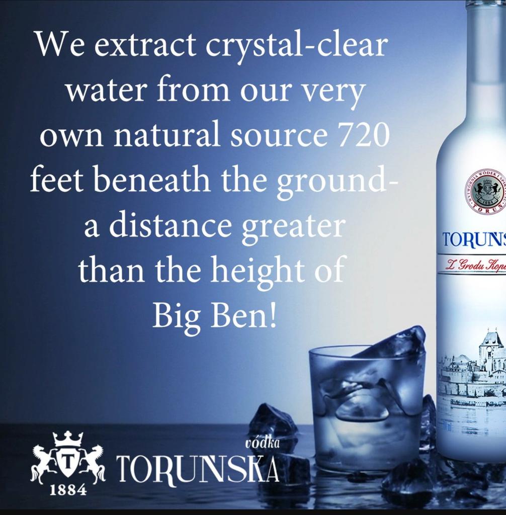 torunskavodka's tweet photo. We have been producing premium #vodka since #1884. Now available to buy in the #UK. Discover Poland's best-kept secret, #Torunska vodka. https://t.co/hZACGxM8DF