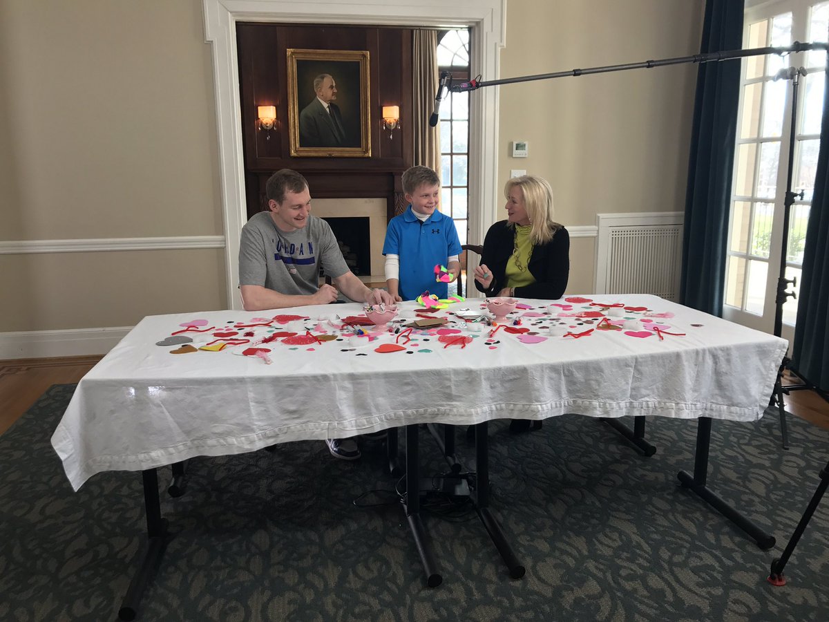 Theinjuryfirm's tweet photo. Another day in the books for the #campbellandcody program! @CodyZeller and @Theinjuryfirm made valentines with the kids @NovantHealth #Hemby https://t.co/EPAhbxqopv