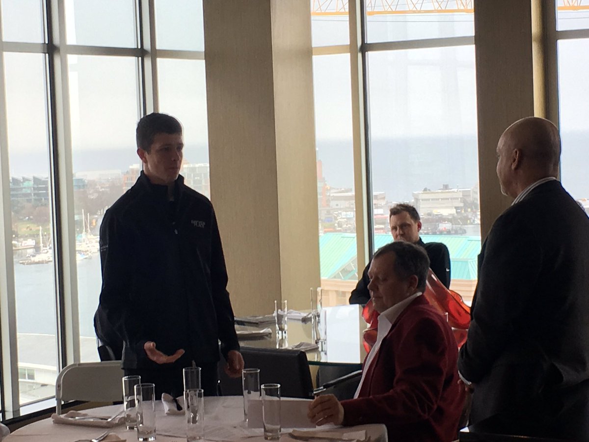 Reigning <a href="/bc_golfer/">BC Golf</a> Men's Champion addressing media &amp; community at launch of partnership with #BayviewPlace