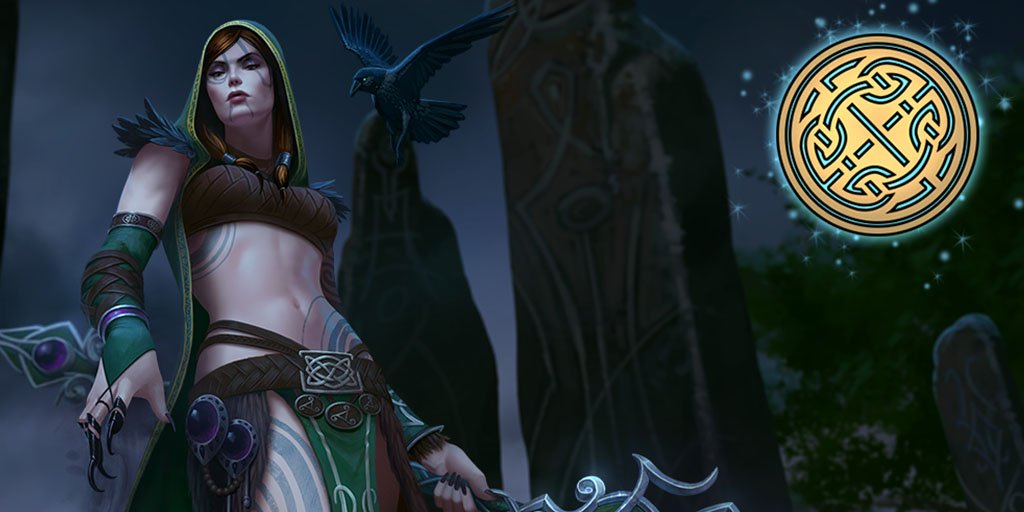 SMITEGame's tweet photo. The Path of the Phantom Queen is ending soon! Complete the Celtic event to unlock Woodland Rogue Morrigan and more. https://t.co/ieFkn5EHpV https://t.co/LTszdNGHEz