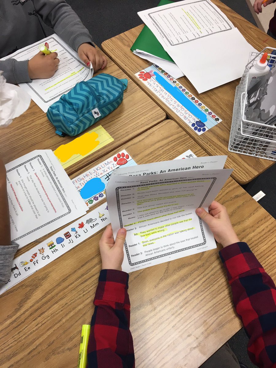 Camelot2ndgrade's tweet photo. Students in Ms.Lindley's class practicing readers theatre on Rosa Parks! https://t.co/gOKfNrImNS