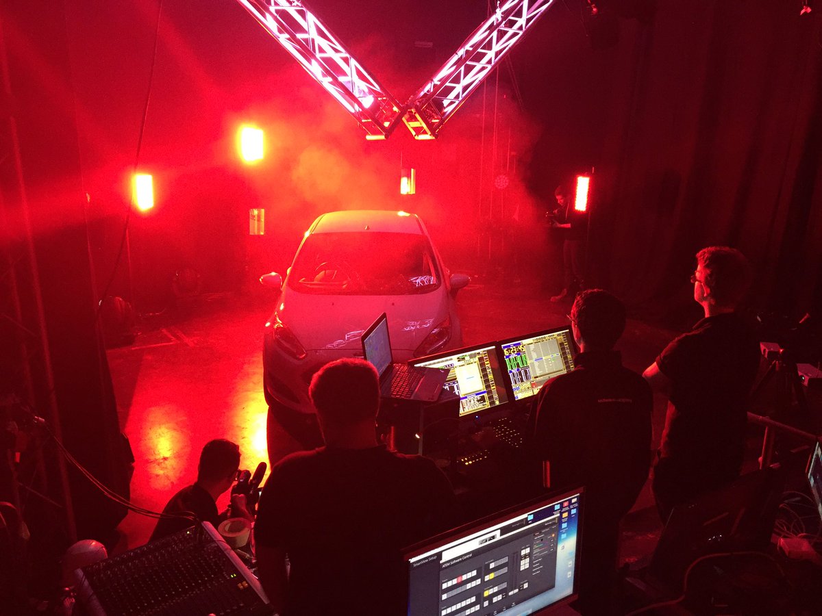 USWLighting's tweet photo. Students had a lot of fun shooting a promotional video for a Ford Fiesta today using @MALighting @ClayPakyNews your Stormys are very bright! https://t.co/4ve8Ygbt02
