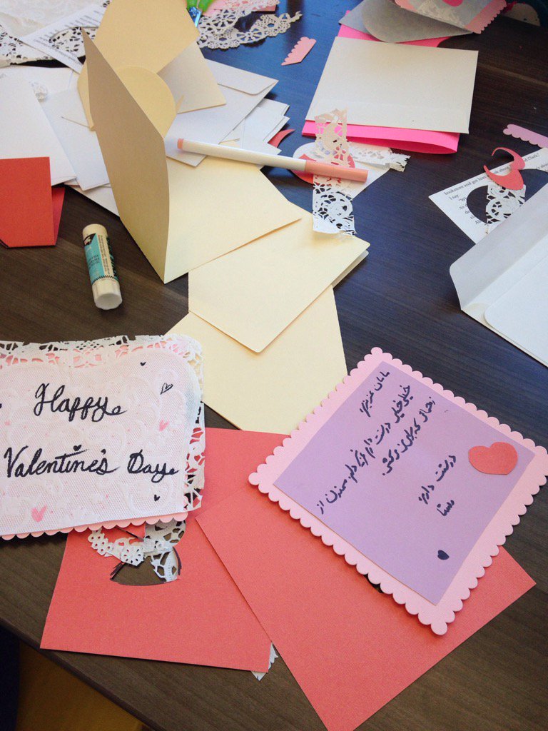 Crafting valentines in the library