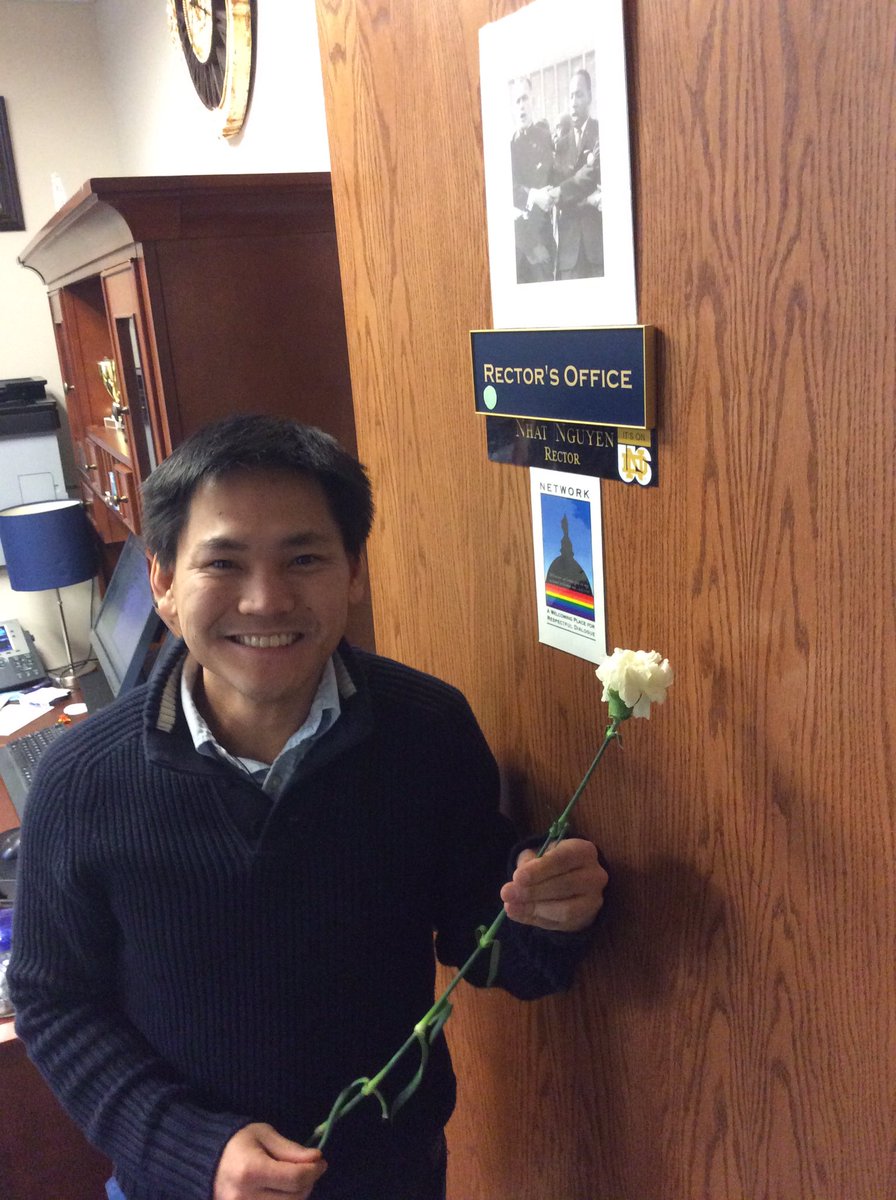 Shoutout to <a href="/PWweasels/">Pasquerilla West</a> for the flower for our Rector Nhat. Highrise 2018?