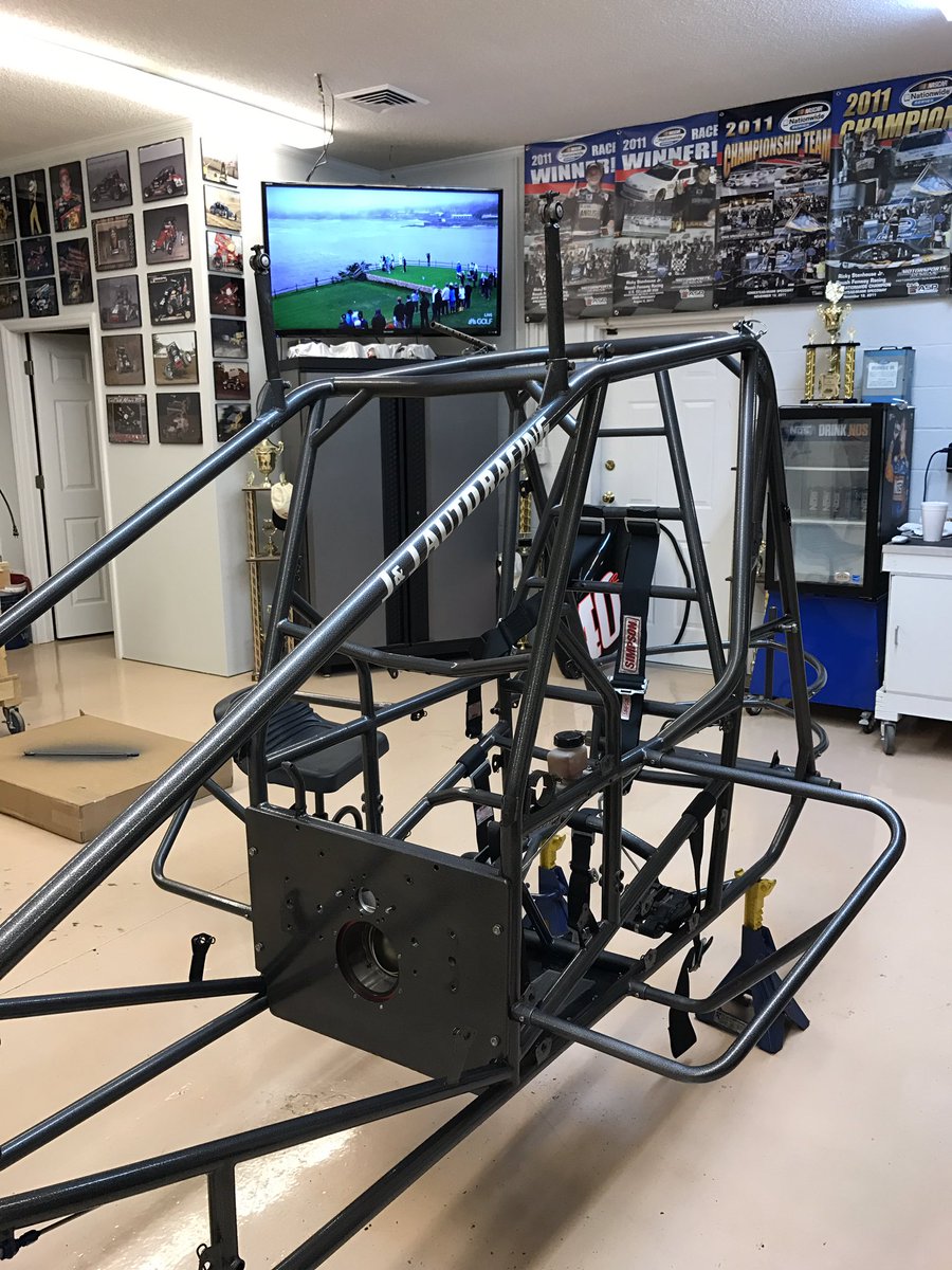 StenhouseJr's tweet photo. Working on my @JJ_Auto_Racing while watching @ATT #ATTProAm really Good Friday!! https://t.co/RJjM07UL29