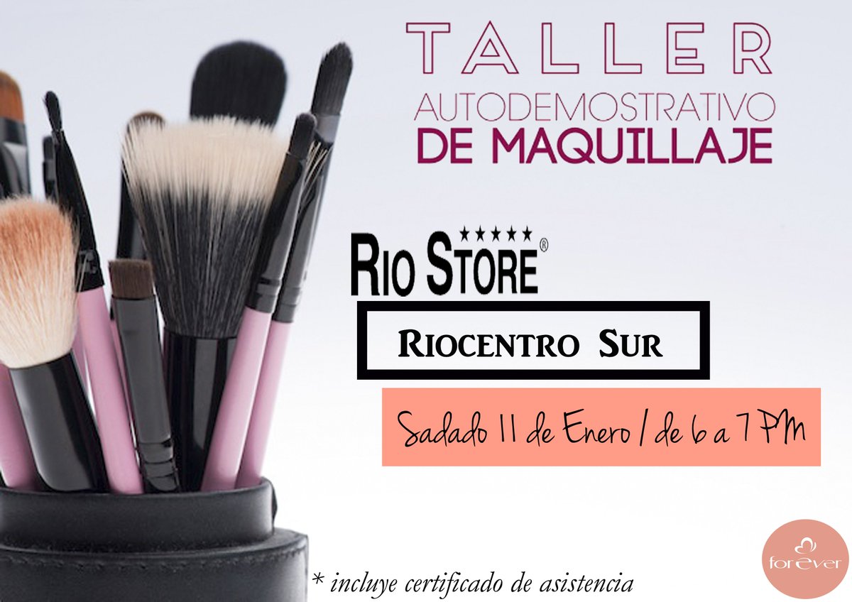 Forever_ecu's tweet photo. Sádado 11 de Febrero, te invitamos al Taller Autodemostrativo de Maquillaje #ForeverMakeUp  a las 18h00 PM en @riostore.ec de Riocentro Sur. https://t.co/kvmnoritJt