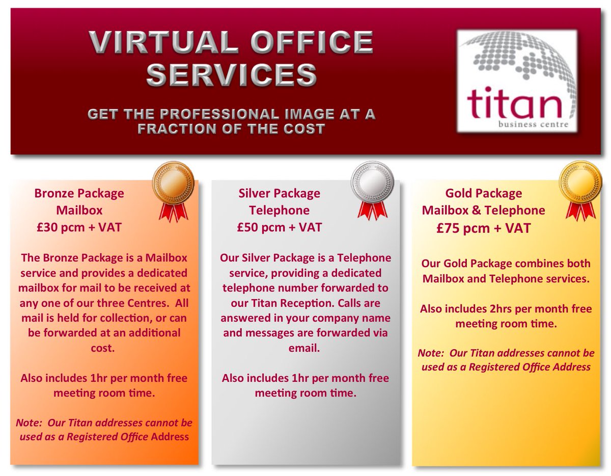 titanoffices's tweet image. Check out our Virtual Packages... You won't be disappointed! #VirtualOffice📱💻📱titanbusinesscentre.co.uk/virtual-offices