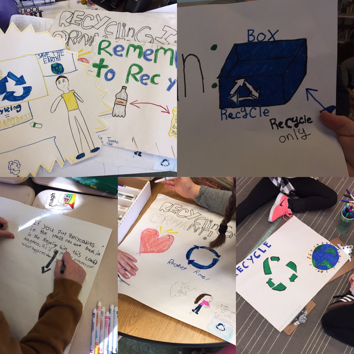 Making recycling posters! #pepsicorecycling