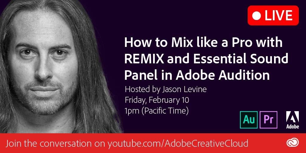 Beatlejase's tweet photo. Join me LIVE right now! https://t.co/GIJFXI5628 Mixing Magic with #REMIX and #EssentialSoundPanel #dialogue #SFX #sounddesign https://t.co/UZ0vVjZOpJ